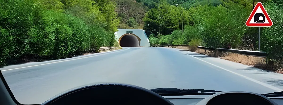 Հարց № 4.174․ Այս նշանը տեղեկացնում է այնպիսի թունելին մոտենալու մասին,