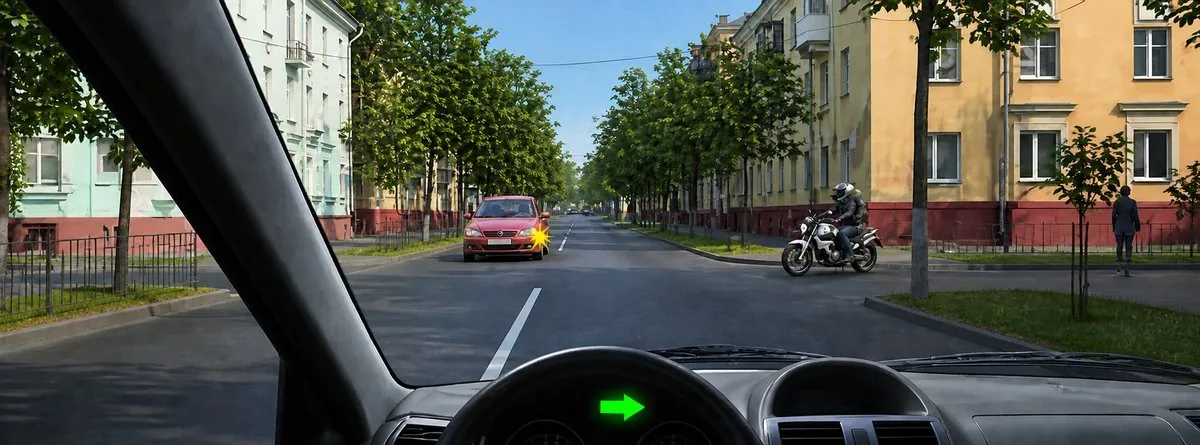 Հարց № 5.65․ Այս իրավիճակում աջ շրջադարձ կատարելիս