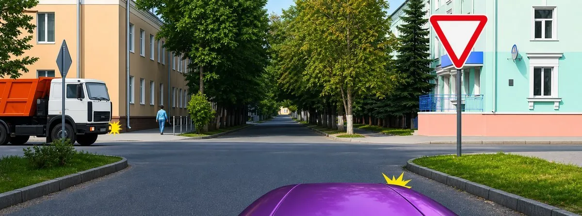 Հարց № 5.128․ Այս իրավիճակում աջ շրջադարձը թույլատրվում է